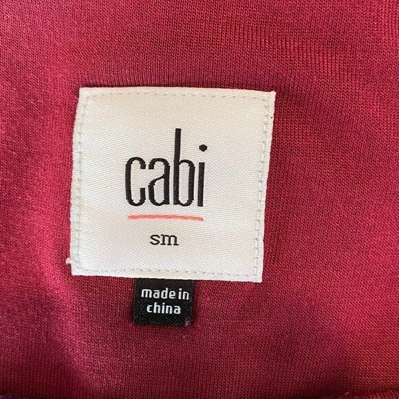 CABI Style #3084 Maroon Geometric Printed Drape Neck Tank Top Sz Small - Picture 5 of 7